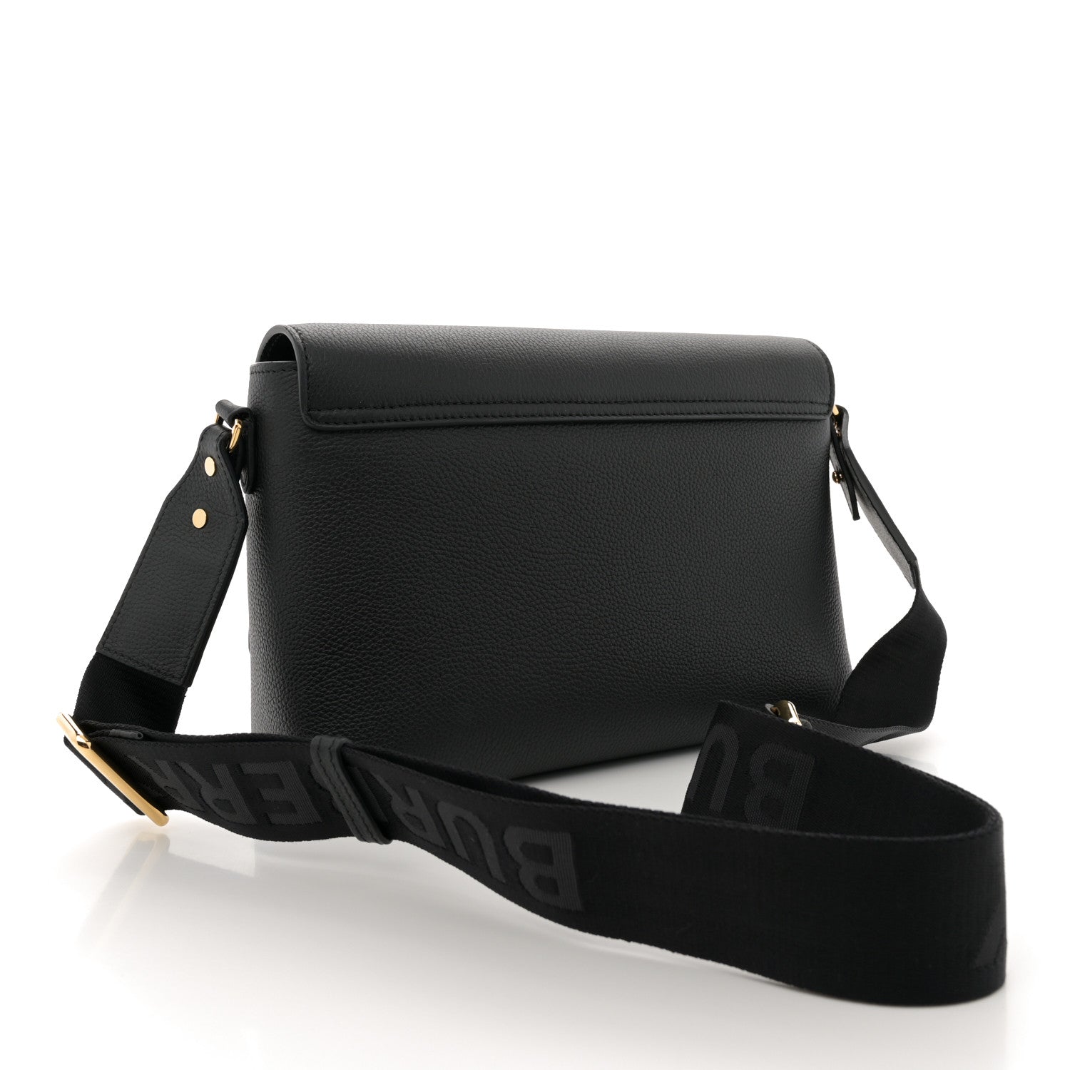 Burberry Grainy Calfskin Vintage Check Note Crossbody Bag Black 3 of 11
