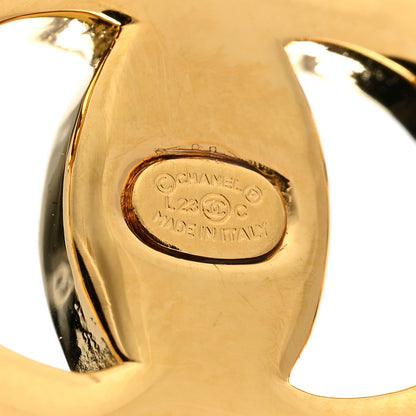 Chanel Crystal Heart CC Earrings Gold 4 of 5