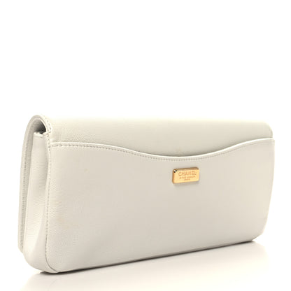 Chanel Grained Calfskin Embroidered Captain Gold Clutch White 3 of 10