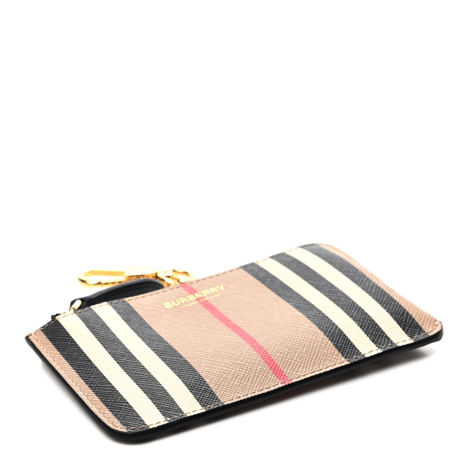 Burberry E-Canvas Calfskin Icon Stripe Zip Coin Case Archive Beige 4 of 6