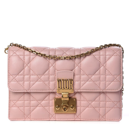 Christian Dior Lambskin Cannage Dioraddict Wallet On Chain Clutch Rose Poudre 1 of 8