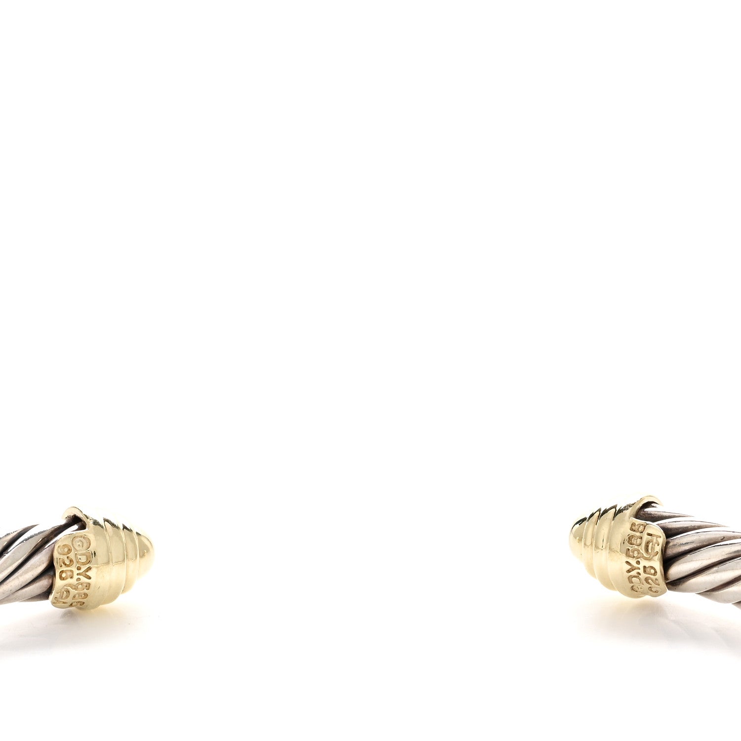 David Yurman Sterling Silver 14K Yellow Gold 5mm Cable Classics Bracelet 3 of 3