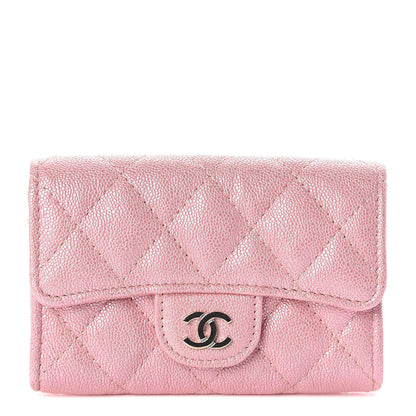 Chanel Iridescent Caviar Quilted Flap Card Holder Rose Pink 1 of 9