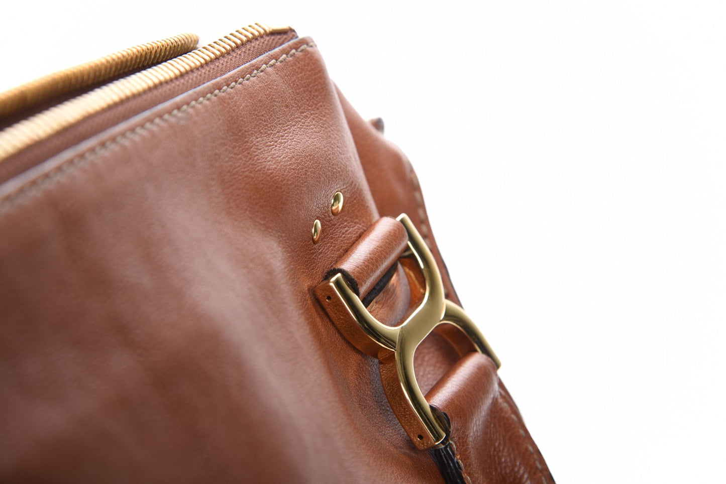Calfskin Medium Marcie Nude Satchel Tobacco