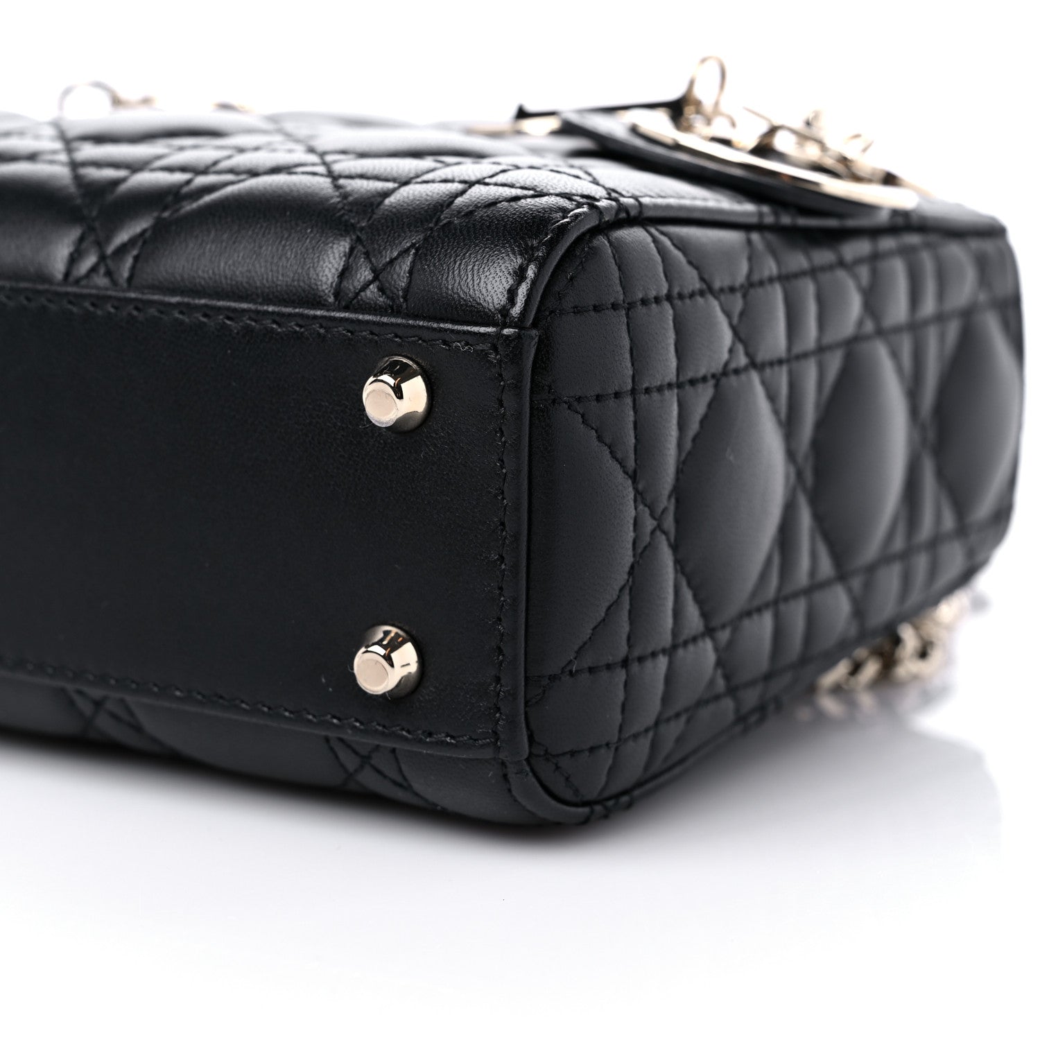 Christian Dior Lambskin Cannage Mini Lady Dior Black 9 of 10