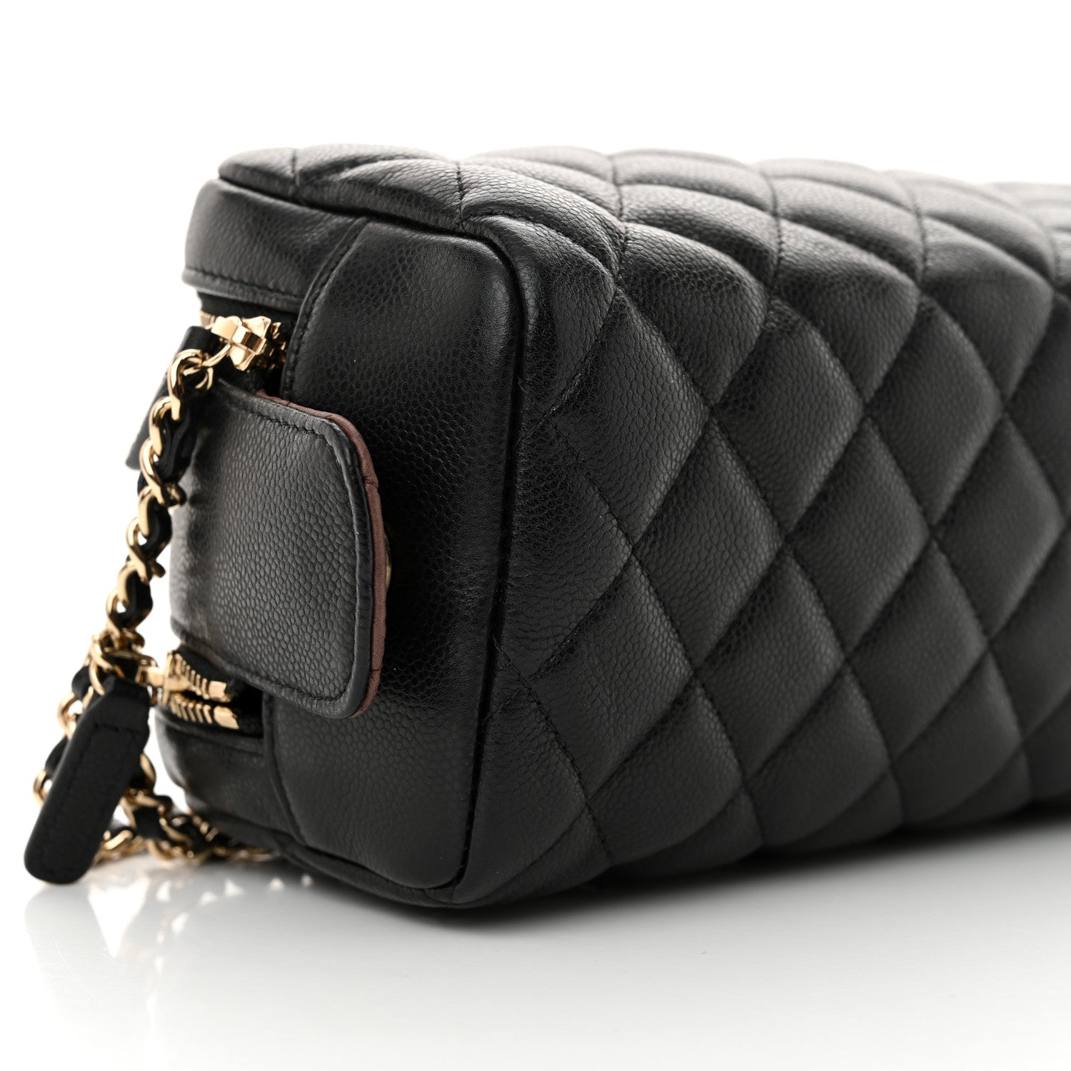 Chanel Caviar Quilted Toiletry Case With Chain Black 9 of 11