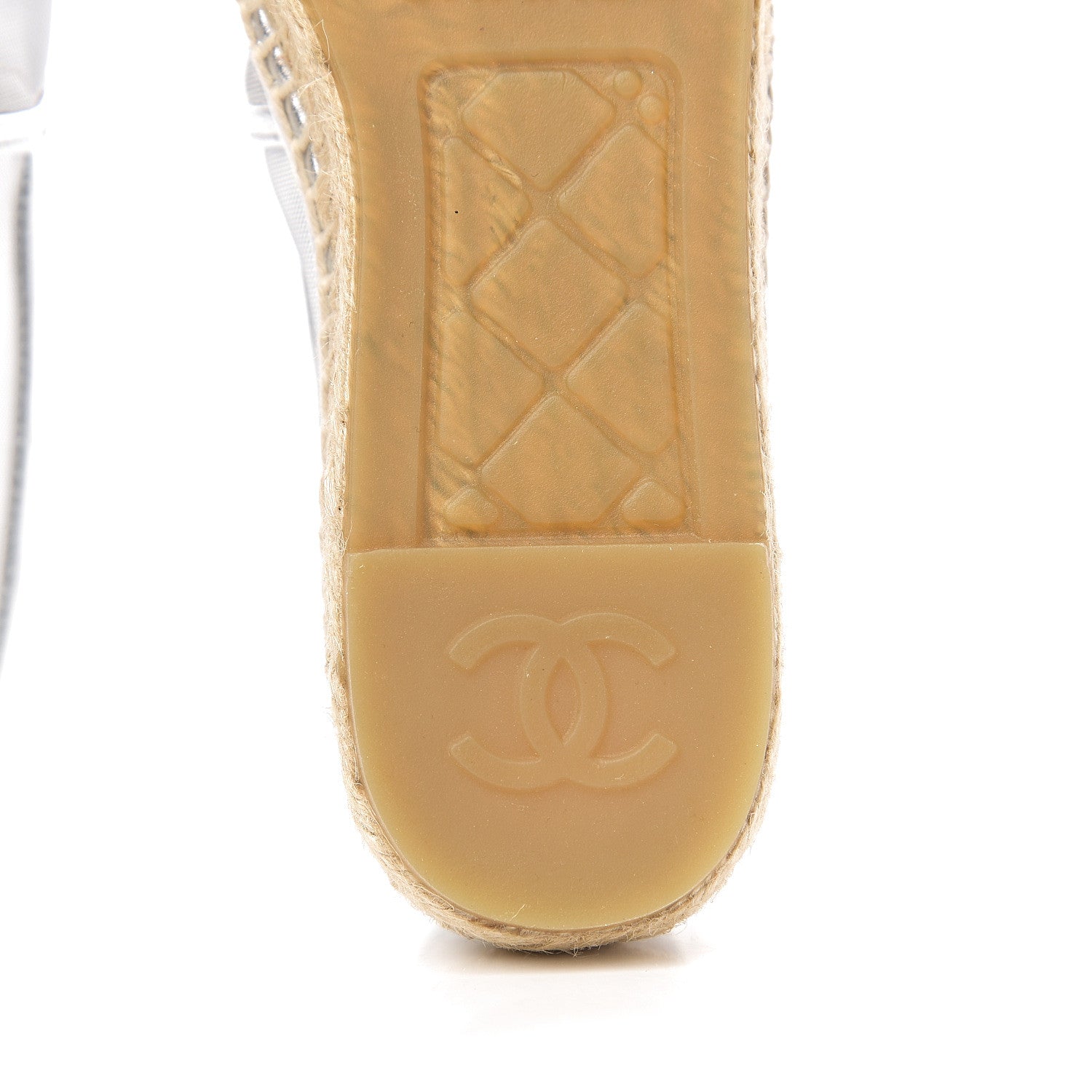 Chanel Mesh Grosgrain CC Espadrilles 36 Silver 9 of 10