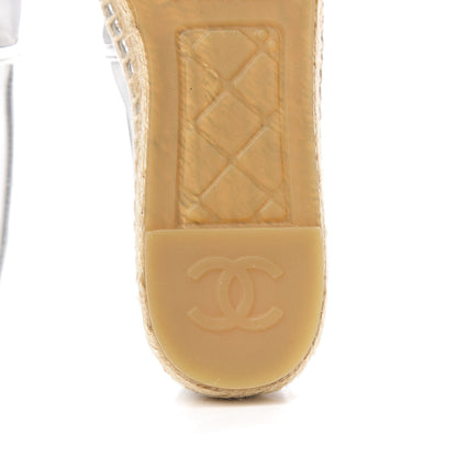 Chanel Mesh Grosgrain CC Espadrilles 36 Silver 9 of 10