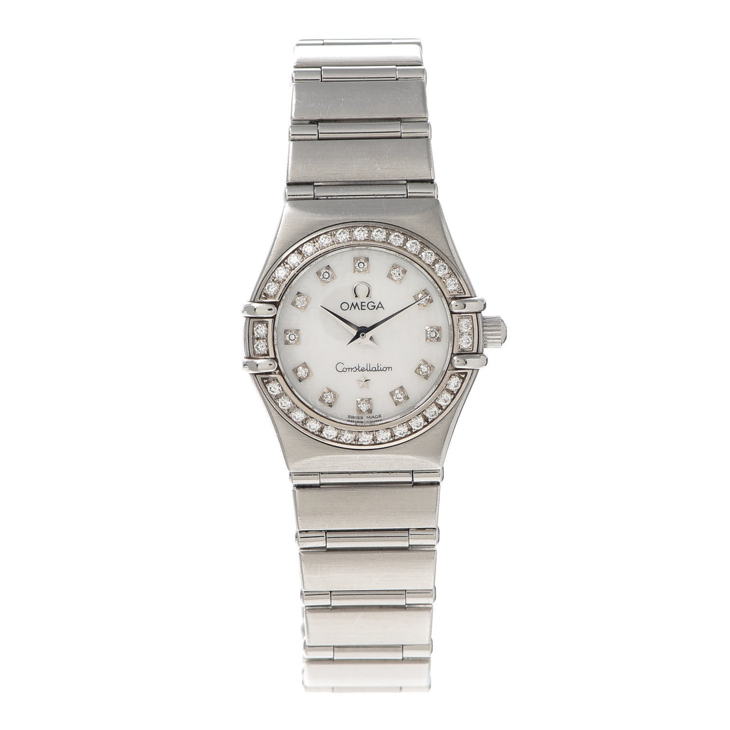 Stainless Steel Diamond Bezel Mother of Pearl 22mm Constellation Quartz Watch 1460.75.00