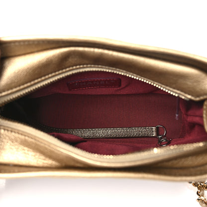 Chanel Metallic Goatskin Quilted Small Gabrielle Hobo Gold Bronze 5 of 10