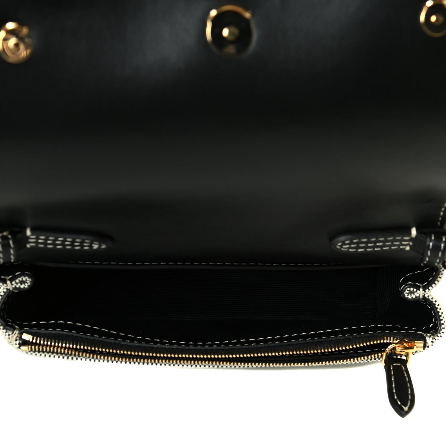 Cotton Canvas Horseferry Print Small Crossbody Bag Black Red