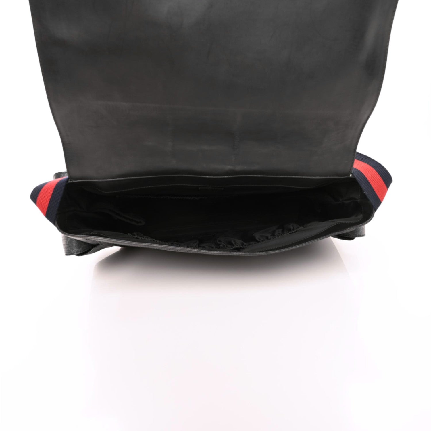 Gucci GG Supreme Monogram Web Messenger Diaper Bag Black Grey 6 of 9