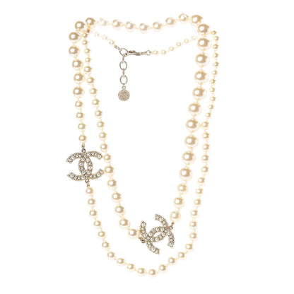 Chanel Graduated Pearl Long CC Necklace Gold 3 of 5