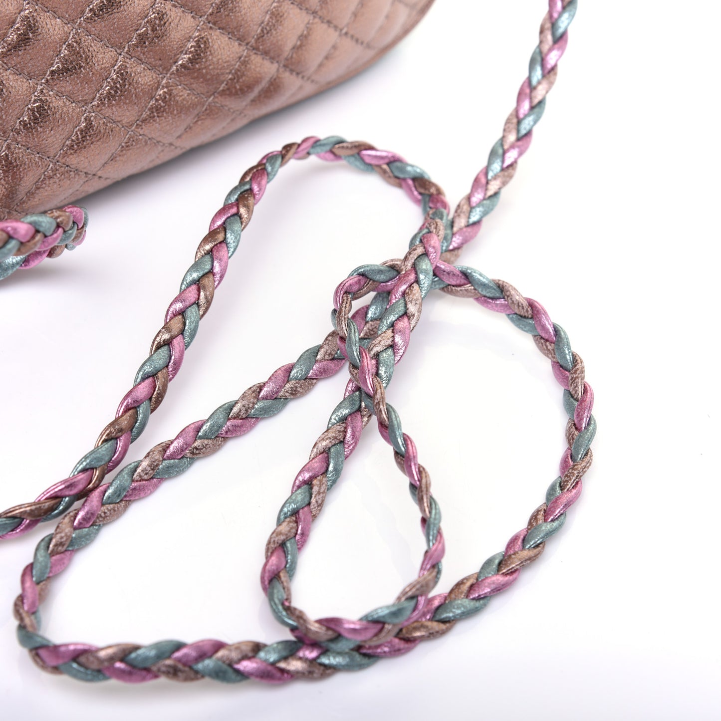 Laminated Nappa Trapuntata Small Zumi Shoulder Bag Rosa Lago Rame