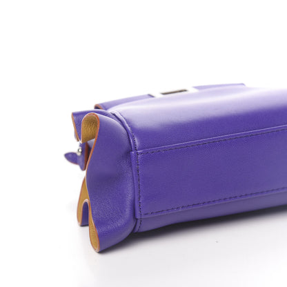 Fendi Shiny Nappa Waves Bi-Color Micro Peekaboo Iconic Satchel Purple Amber 9 of 11