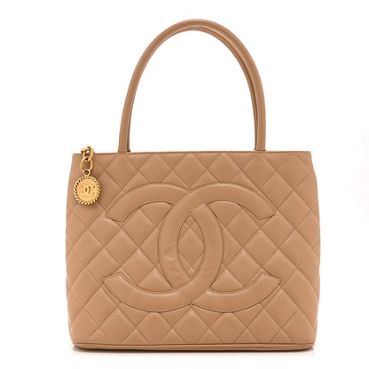 Chanel Caviar Quilted Medallion Tote Beige 1 of 10