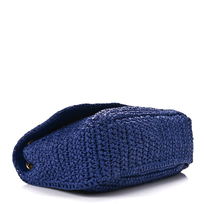 Saint Laurent Raffia Calfskin Monogram Medium Niki Chain Satchel Blue 4 of 12