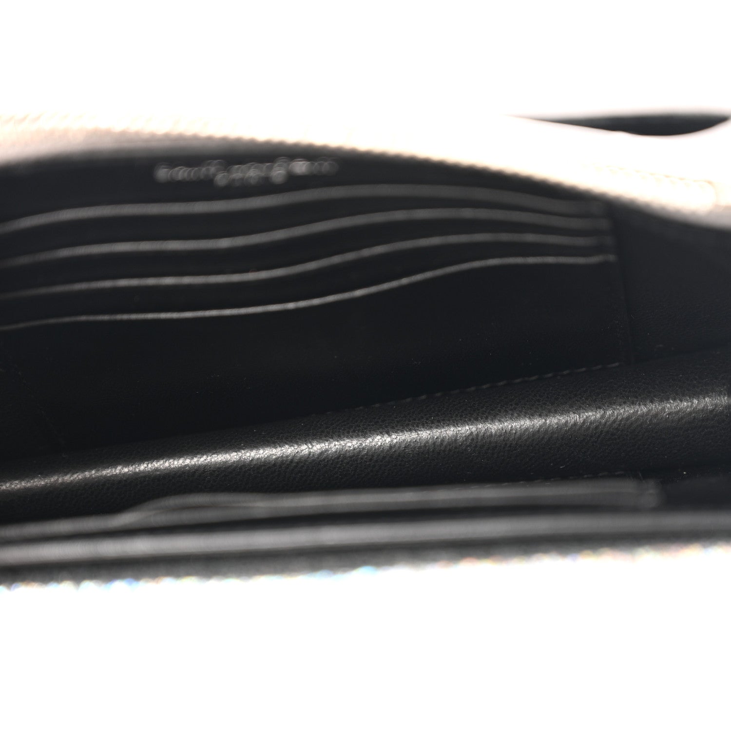 Saint Laurent Metallic Crackled Calfskin Monogram Sunset Chain Wallet Star Light 5 of 13