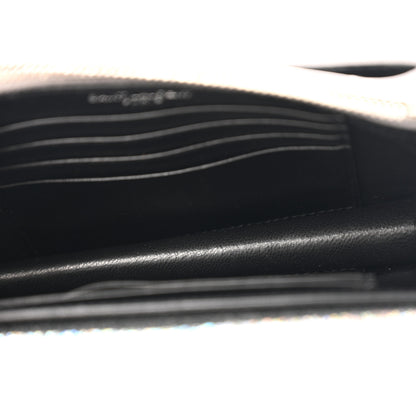 Saint Laurent Metallic Crackled Calfskin Monogram Sunset Chain Wallet Star Light 5 of 13