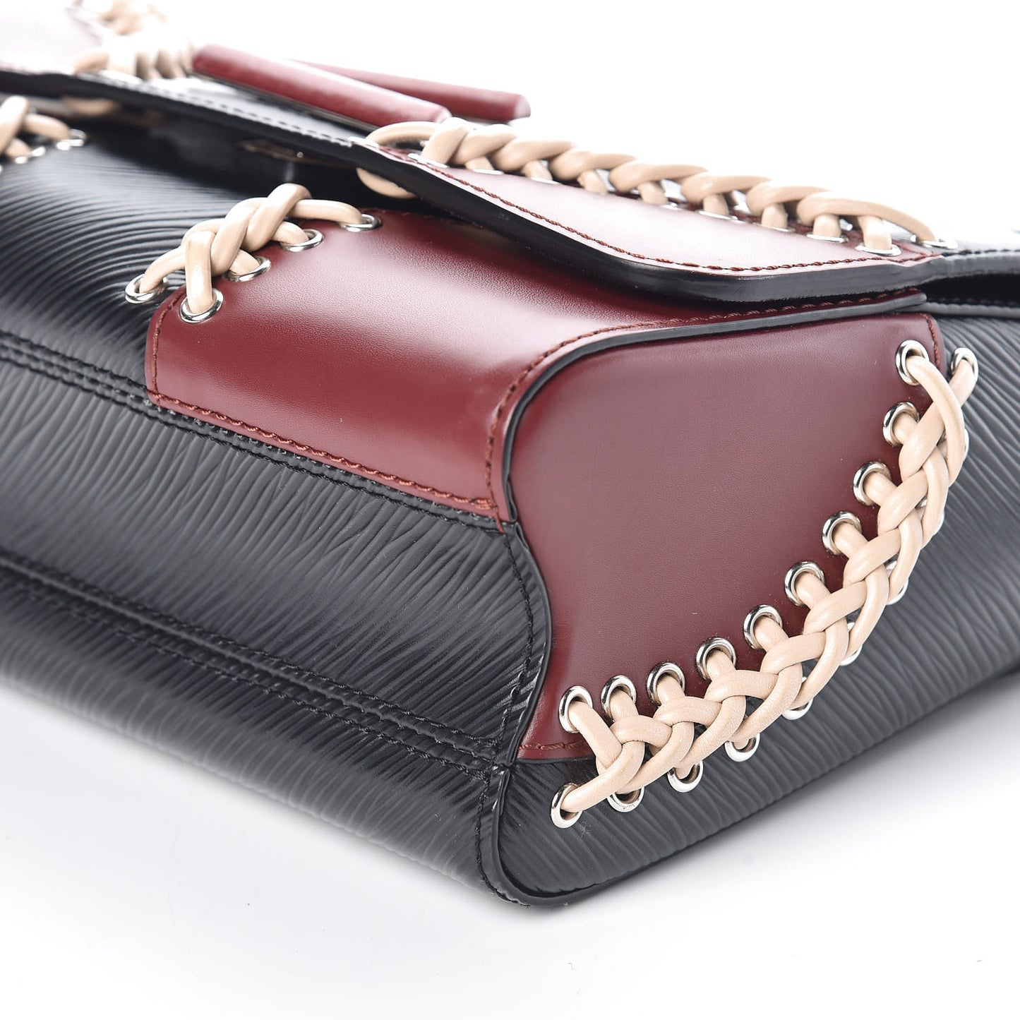 Epi Braided Twist Shoulder Bag MM Black