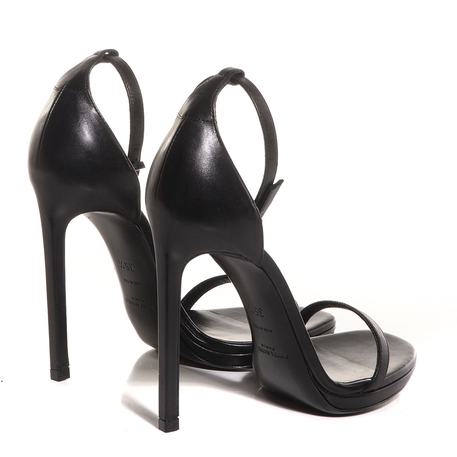 Saint Laurent Calfskin Jane 110 Ankle Strap Sandals Black 35.5 4 of 6