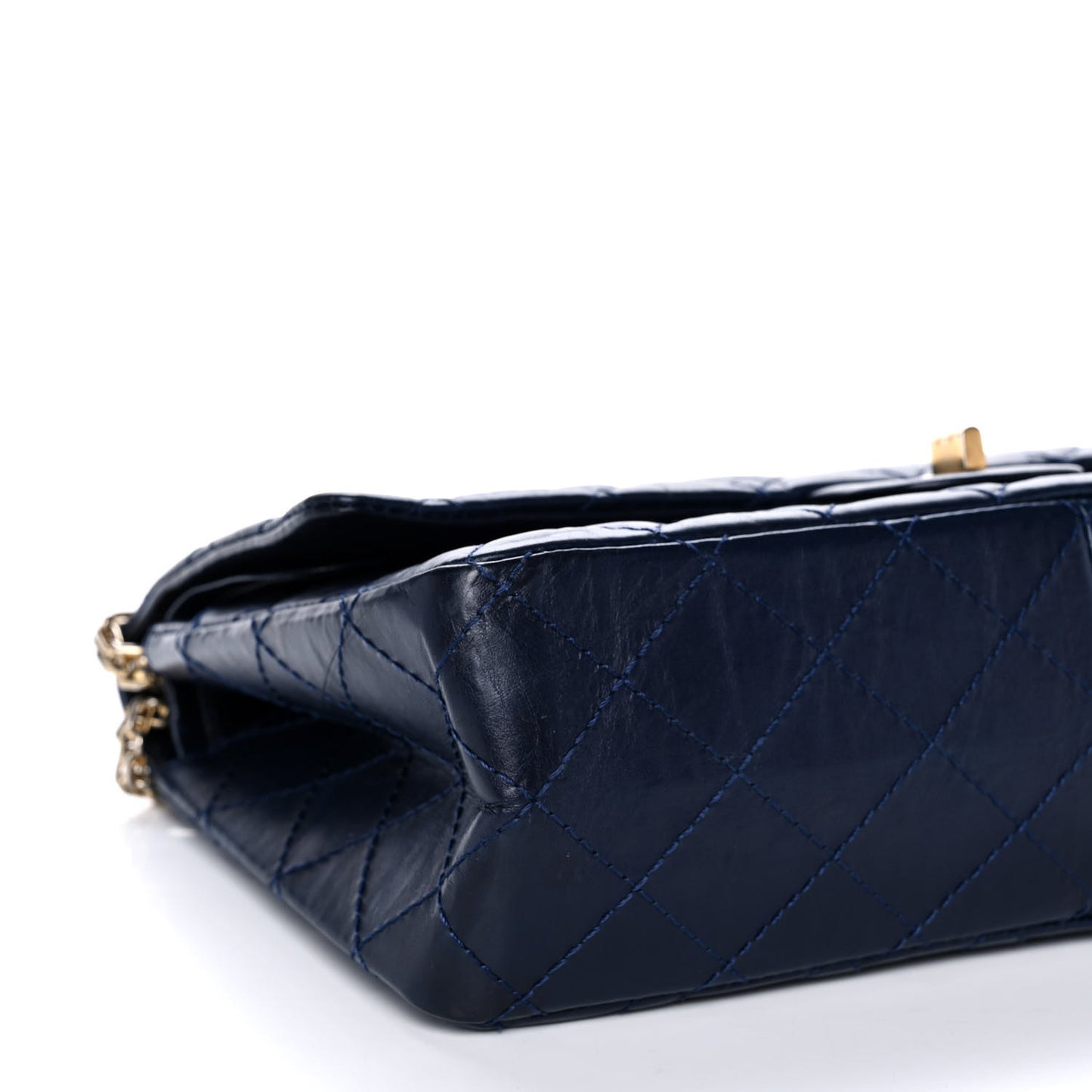 Aged Calfskin Quilted 2.55 Reissue 226 Flap Navy Blue