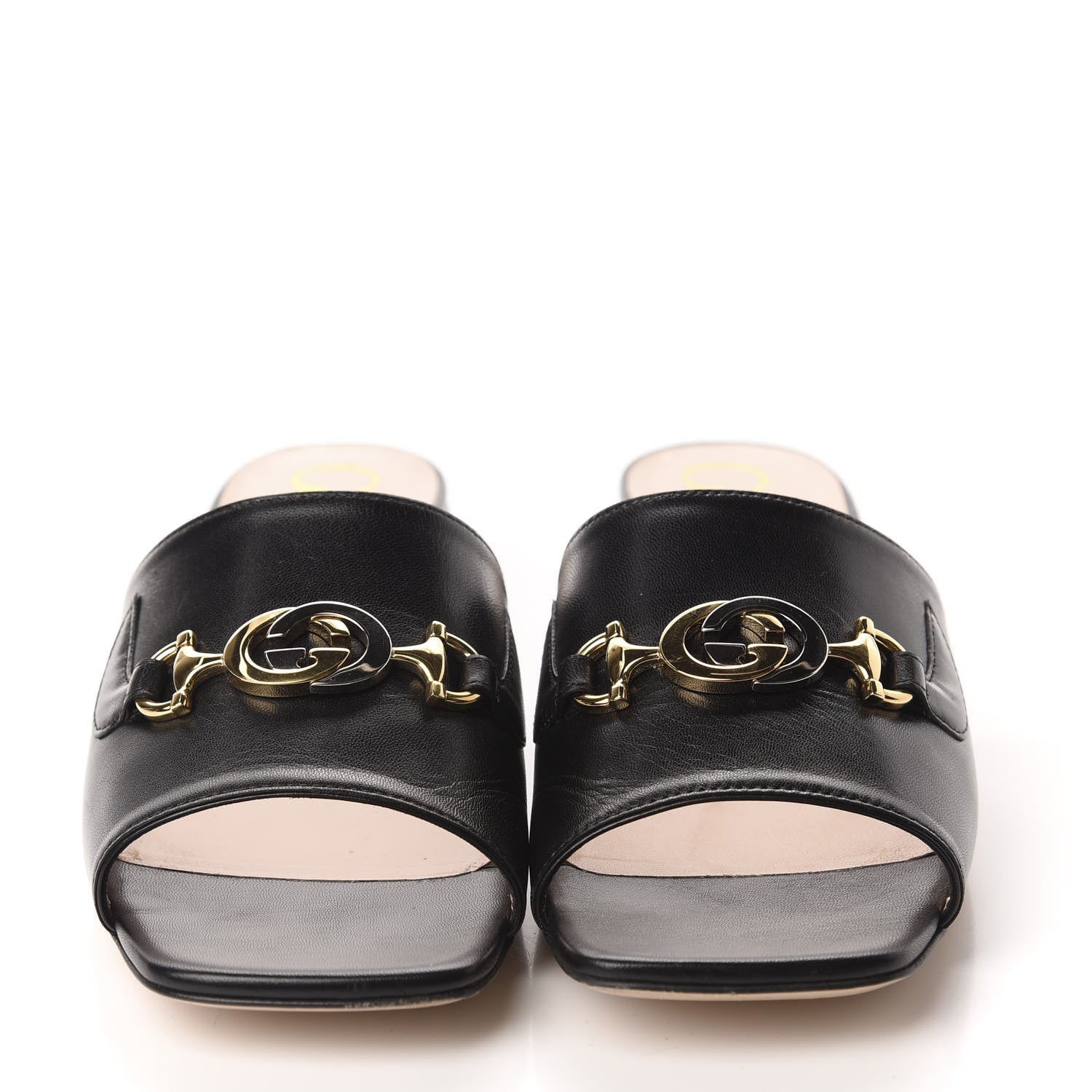 Gucci Malaga Kid Zumi Mid Heel Slide Sandals 38.5 Black 2 of 10