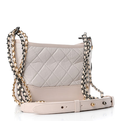 Chanel Aged Calfskin Quilted Small Gabrielle Hobo Beige 2 of 4