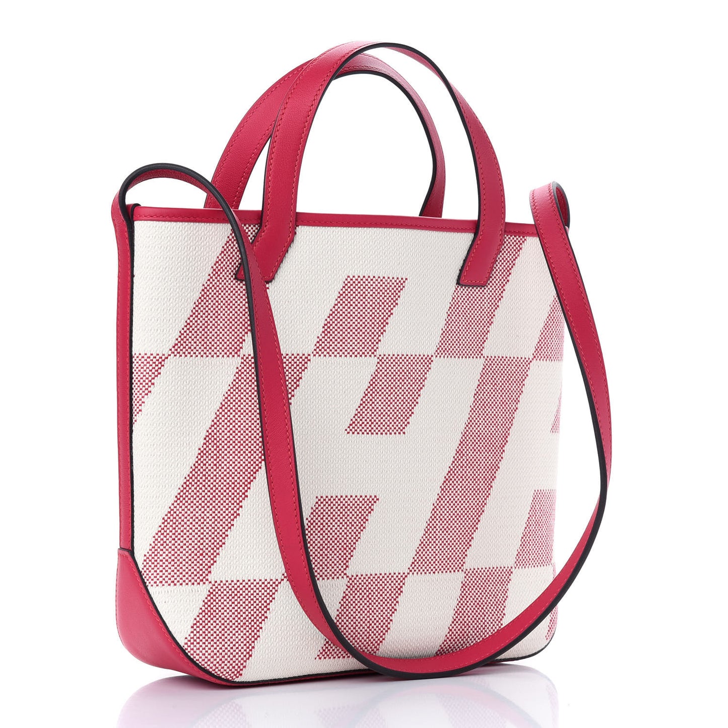 Swift Toile H Cabas H En Biais 27 Ecru Framboise