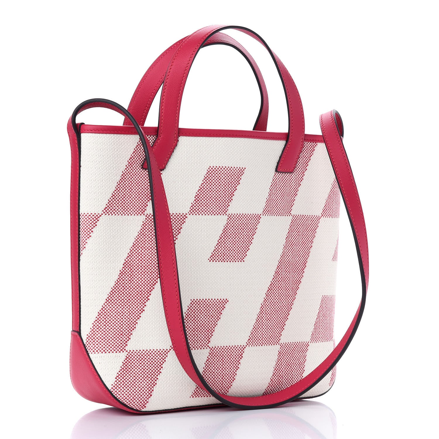 Hermes Swift Toile H Cabas H En Biais 27 Ecru Framboise 3 of 9