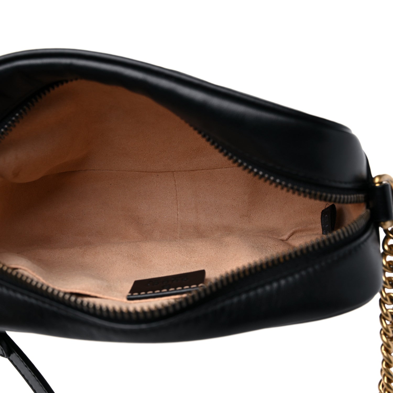 Gucci Calfskin Matelasse Mini GG Marmont Chain Shoulder Bag Black 5 of 13