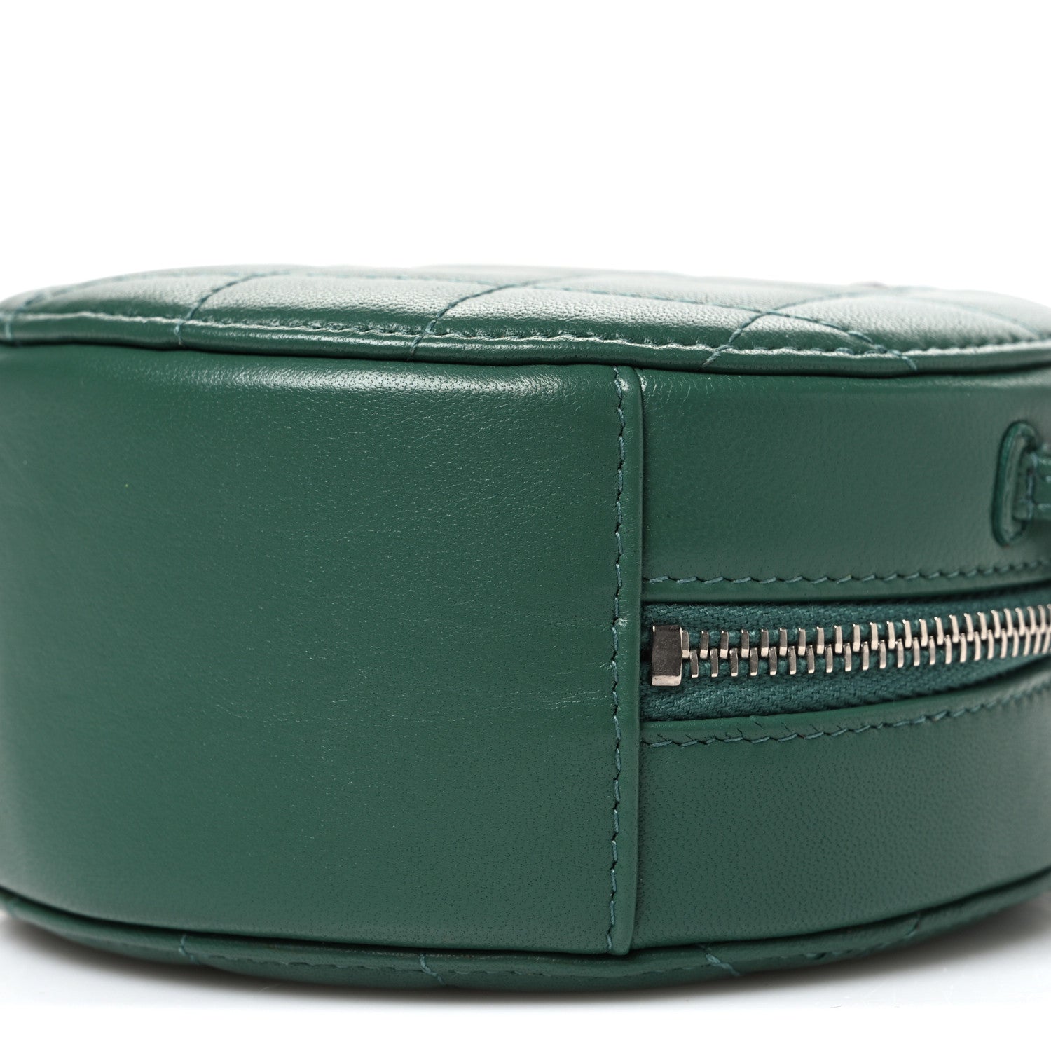 Chanel Lambskin Quilted Round Clutch With Chain Green 10 of 10