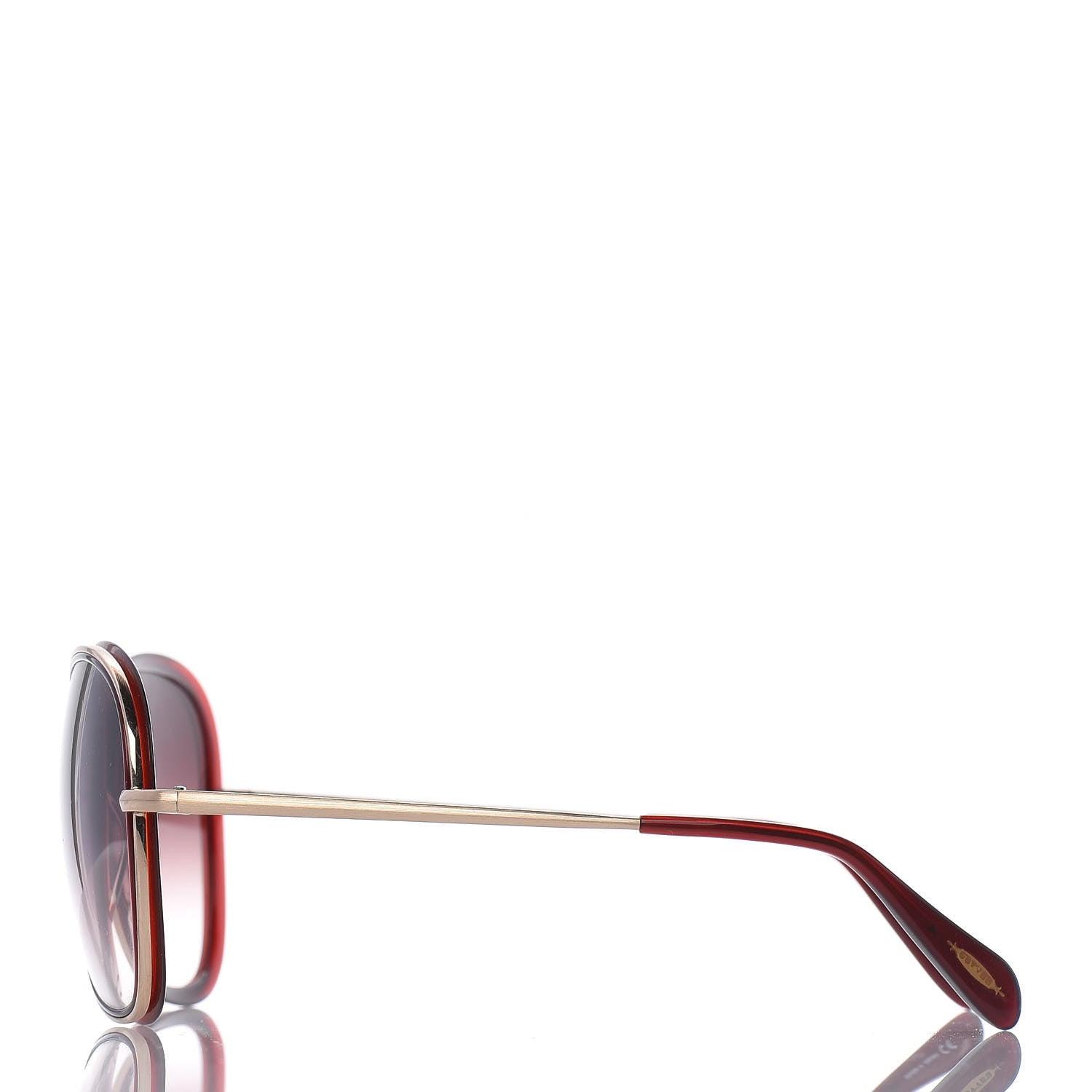 Oliver Peoples Emely Round Sunglasses Red Gold 3 of 7