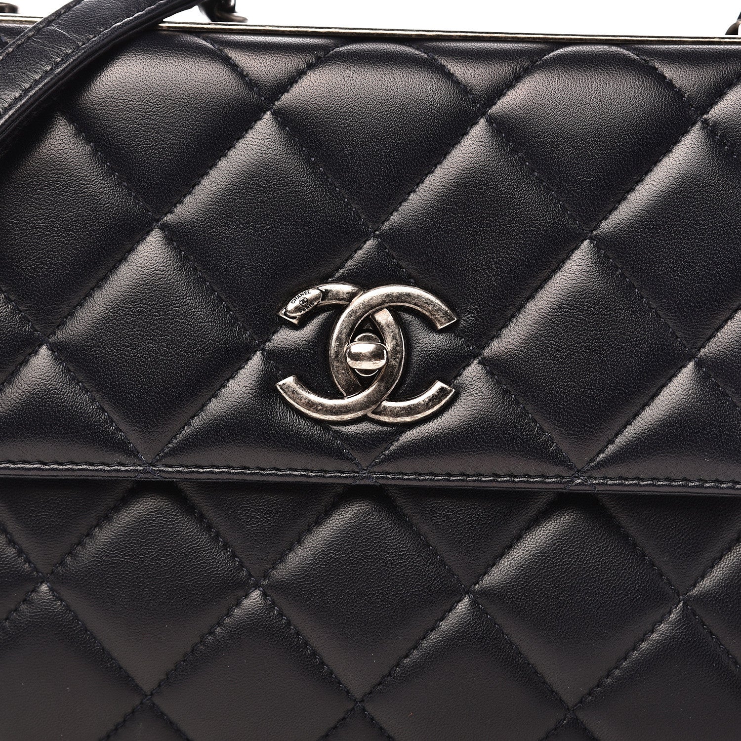 Chanel Lambskin Quilted Medium Trendy CC Flap Navy Blue 15 of 15