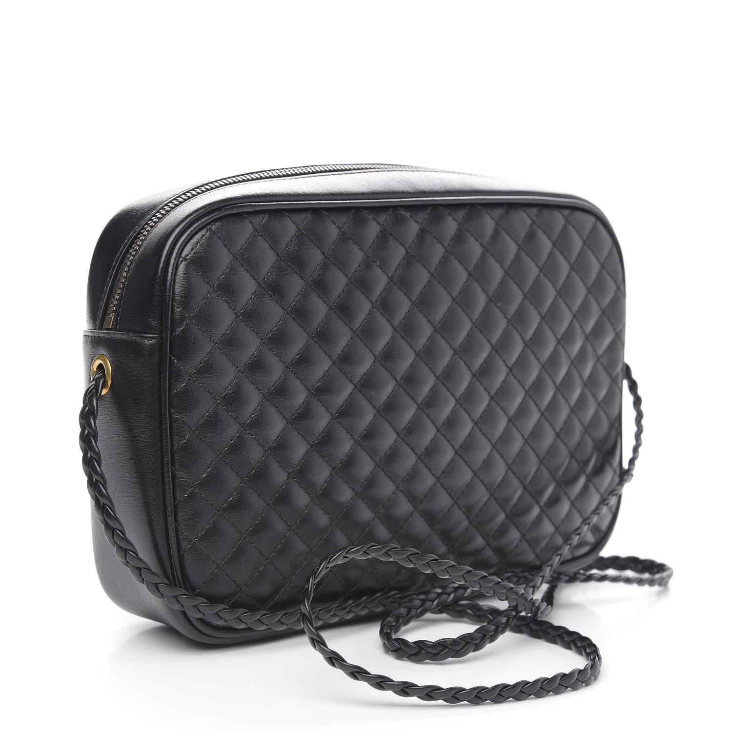 Gucci Calfskin Web Trapuntata Small GG Shoulder Bag Black 3 of 10