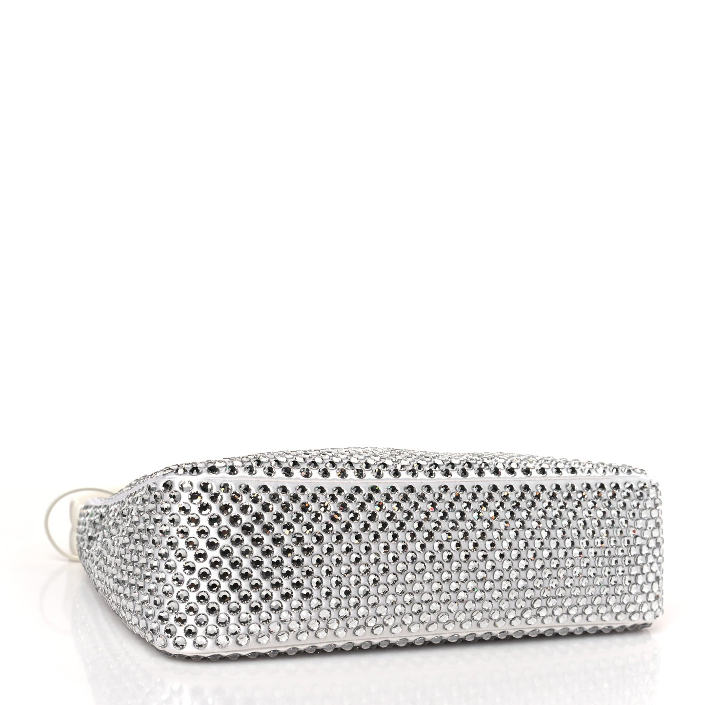 Satin Crystal Mini Re-Edition 2000 Bag White