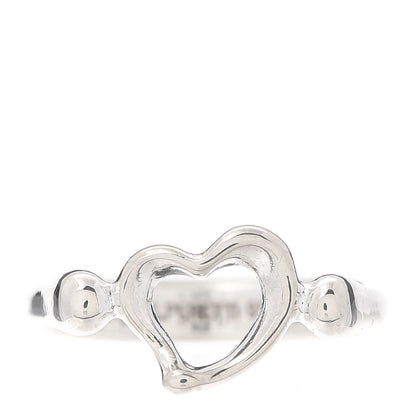 Tiffany Sterling Silver Elsa Peretti Open Heart Ring 51 5.75 1 of 5