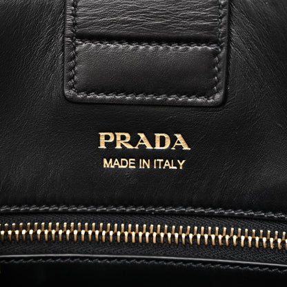 Prada City Calfskin Medium Colorblock Bibliothèque Tote Green Black 6 of 12