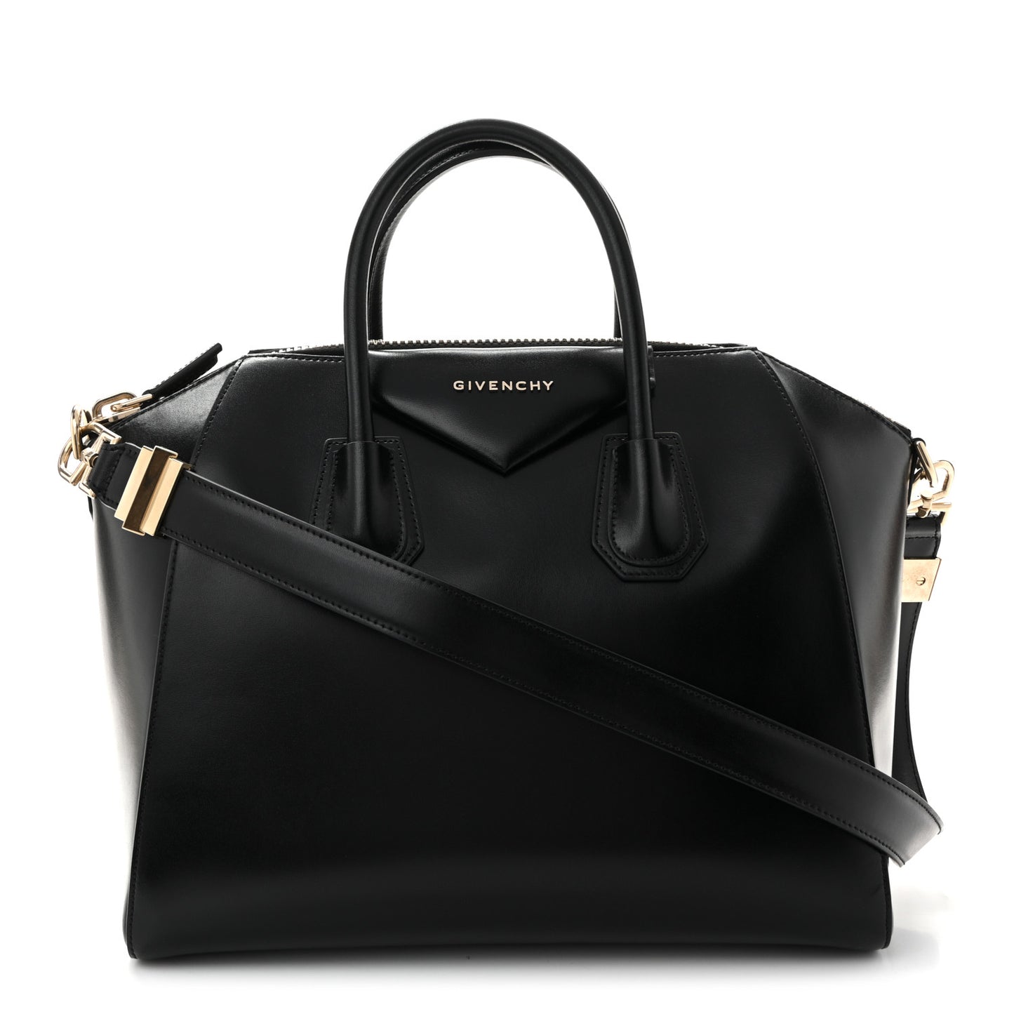 Shiny Lord Calfskin Medium Antigona Black