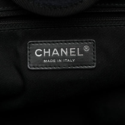 Chanel Mixed Fibers Calfskin Medium Deauville Tote Navy Blue 6 of 13
