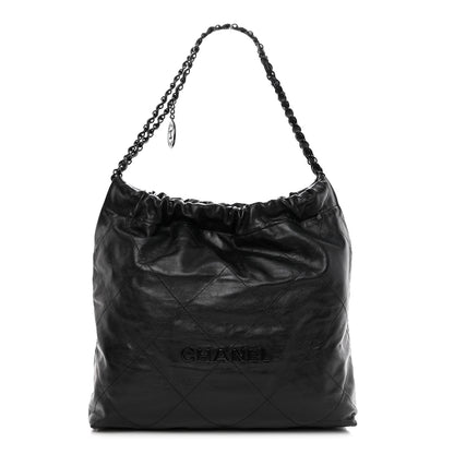 Chanel Shiny Calfskin Quilted Chanel 22 So Black 3 of 11