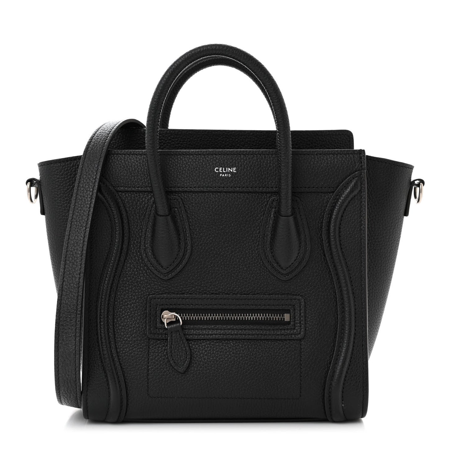 Drummed Calfskin Nano Luggage Black
