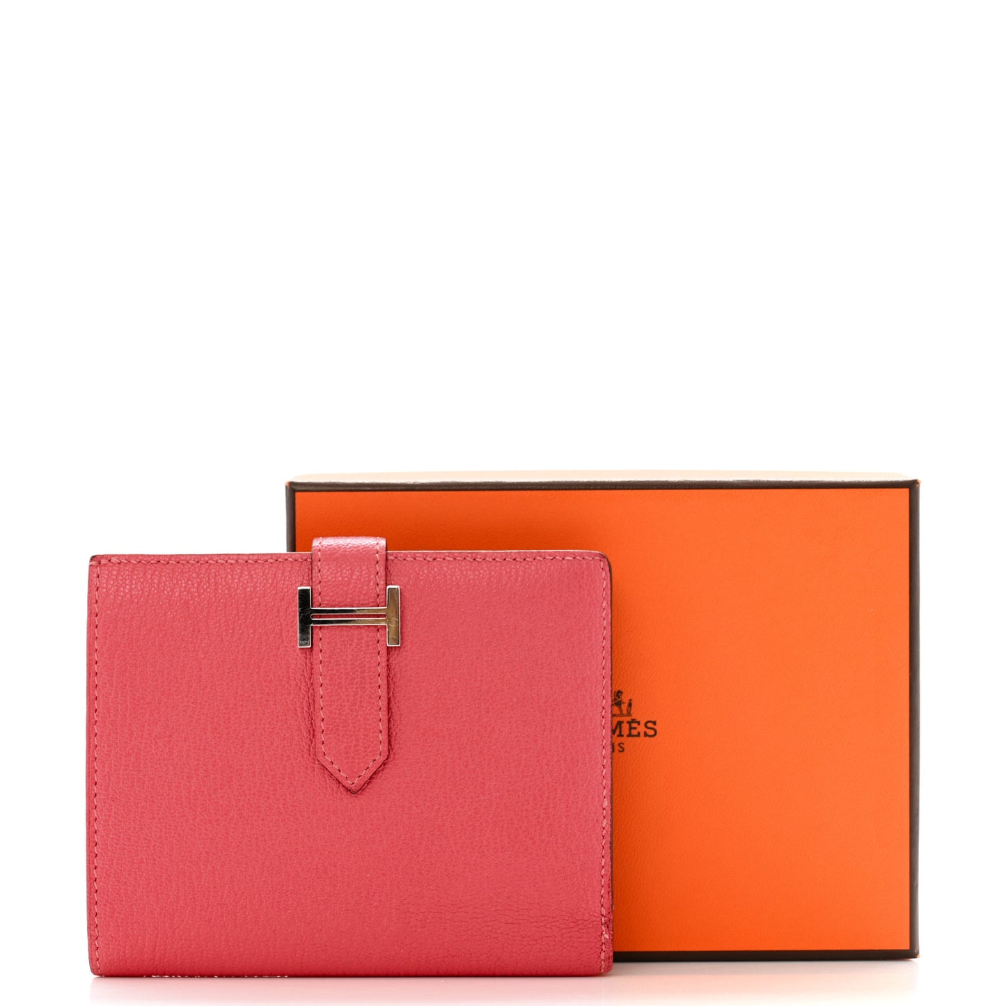 Chevre Mysore Bearn Compact Wallet Rose Lipstick