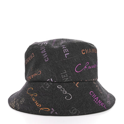 Chanel Denim Mood Cloche Bucket Hat S Black 5 of 9