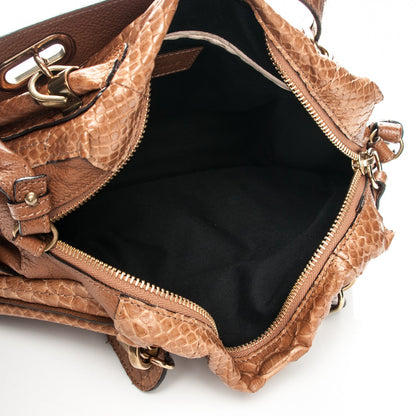 Chloe Python Calfskin Medium Paraty Speculoos Brown 5 of 8