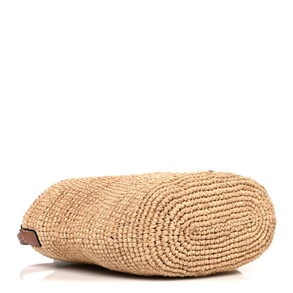 Loewe Calfskin Raffia Anagram Paulas Ibiza Pochette Bag Natural Tan 4 of 10