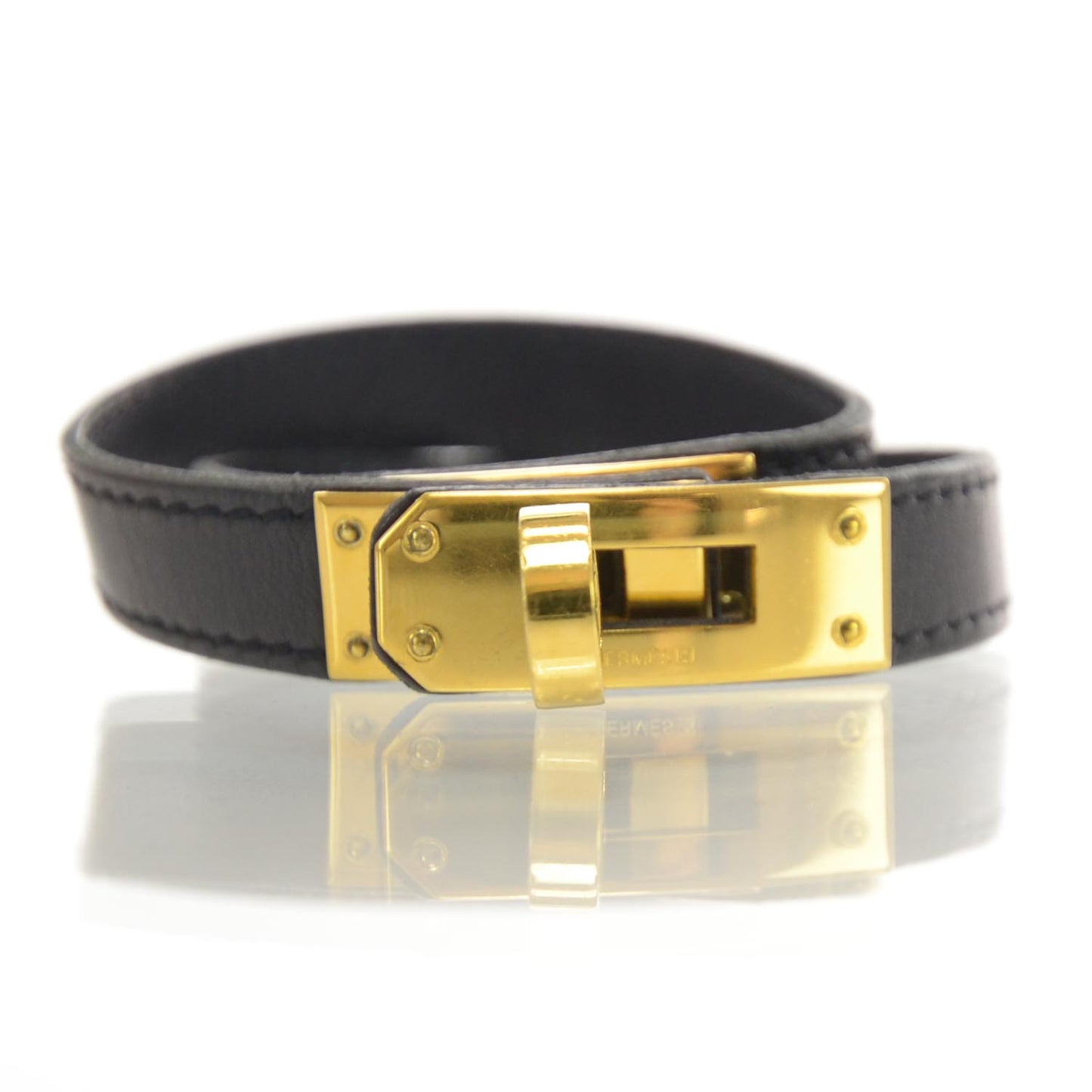 Box Kelly Double Tour Bracelet Black GHW
