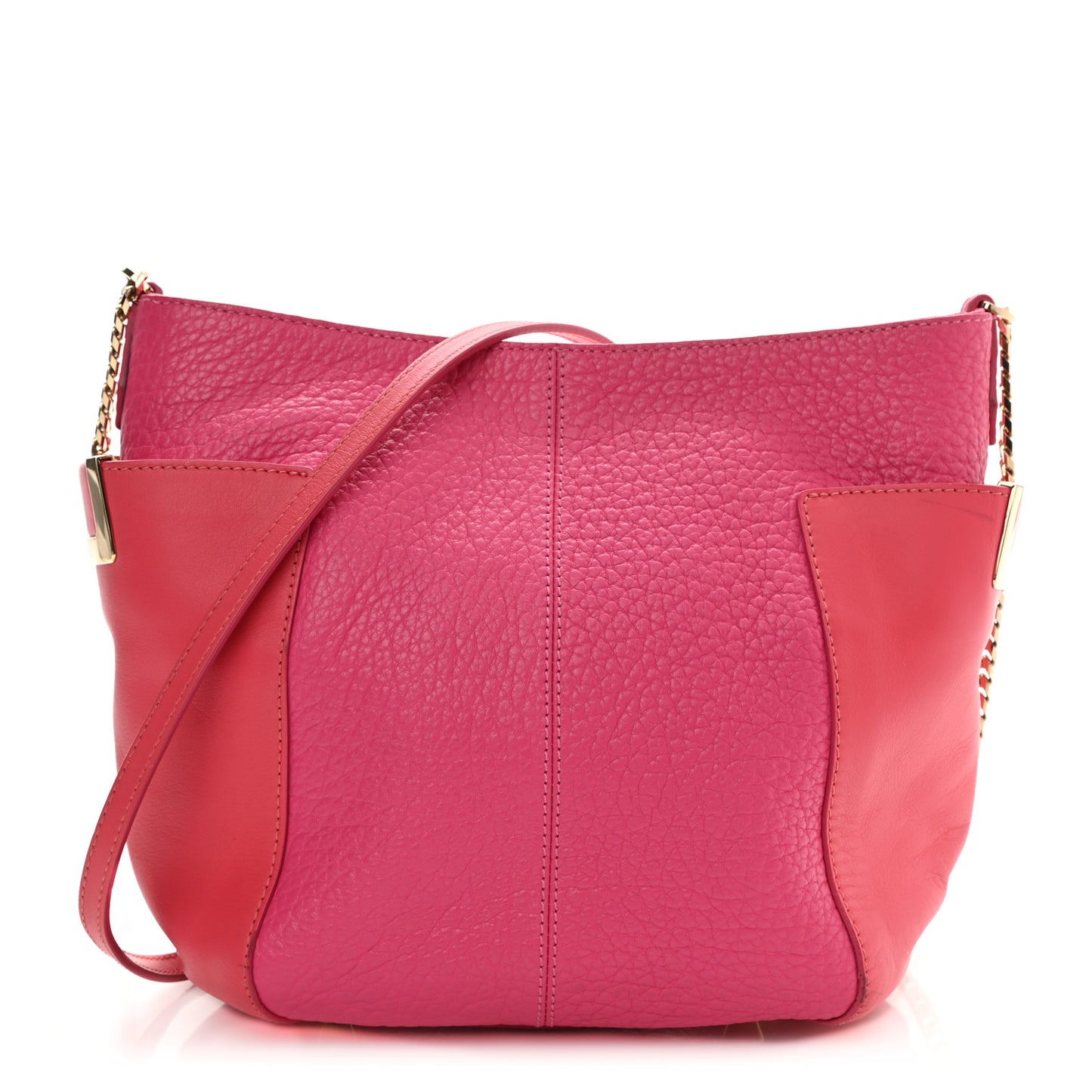 Calfskin Chain Tote Pink