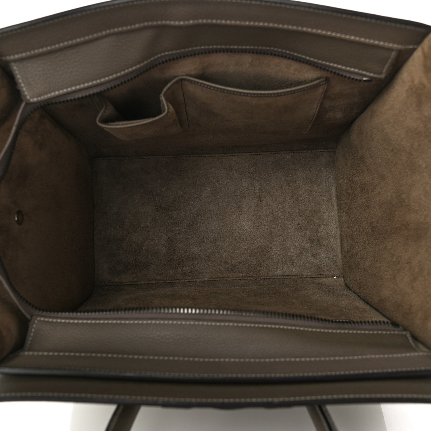 Celine Drummed Calfskin Mini Luggage Souris 5 of 9