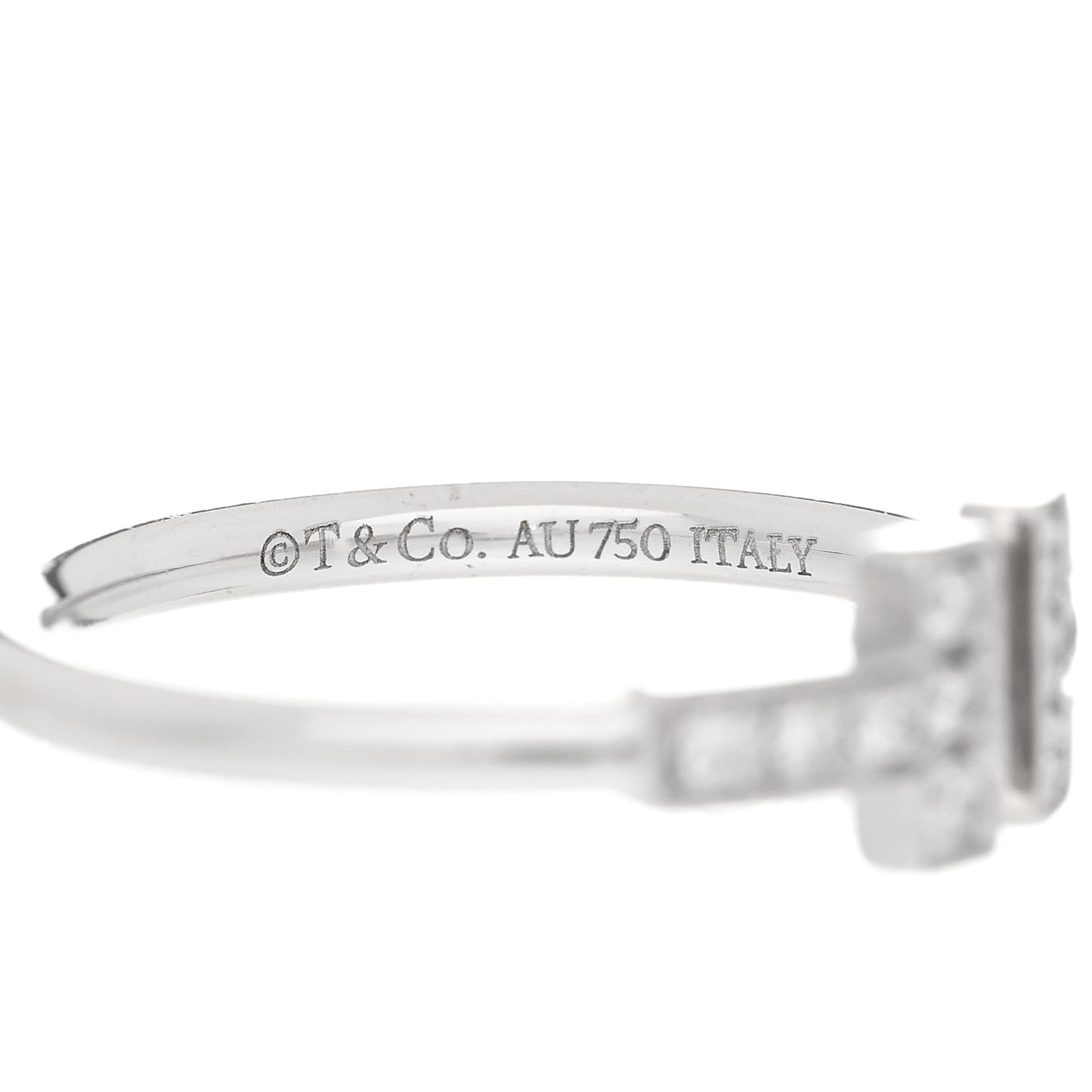 18K White Gold Diamond T Wire Ring 50 5.5